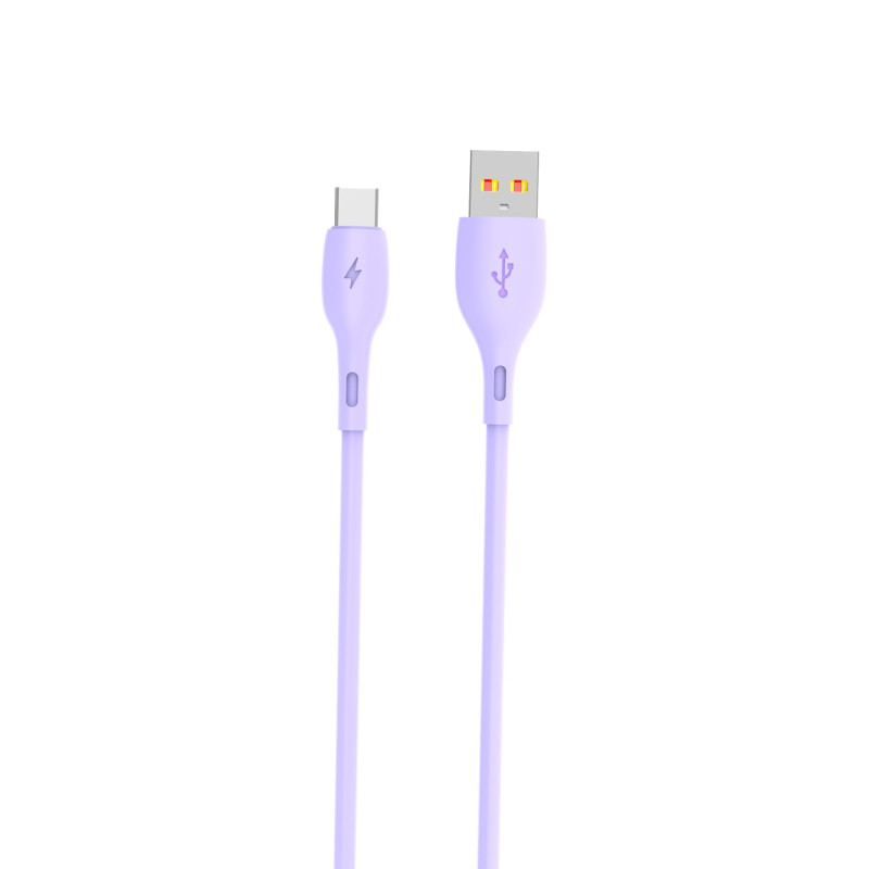 Кабель SkyDolphin S22T Soft Silicone USB - USB Type-C (M/M), 1 м, Violet (USB-000603)