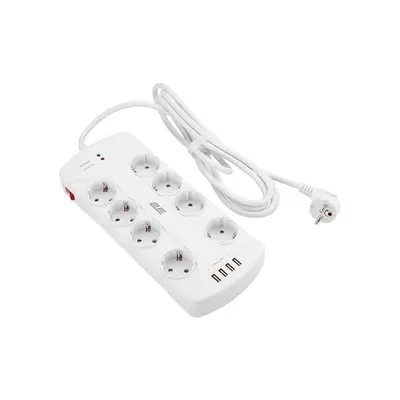 Мережевий фільтр 2E 8хSchuko, 3 м (2E-SP815M3USBWH) Мережевий фільтр 2E 8хSchuko, 3 м (2E-SP815M3USBWH)