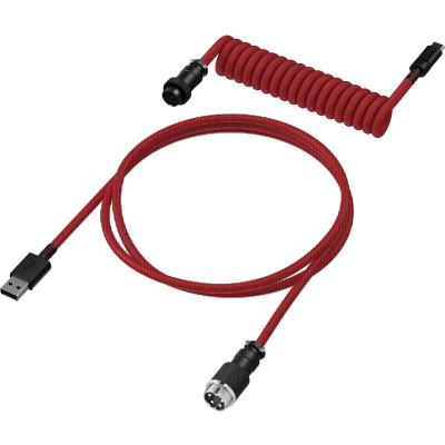 Кабель HyperX USB-A – USB-C, спіральний, 1.37 м Red/Black (6J677AA)