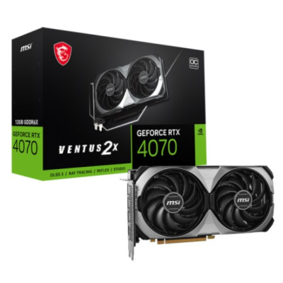 Відеокарта GF RTX 4070 12GB GDDR6X Ventus 2X E OC MSI (GeForce RTX 4070 VENTUS 2X E 12G OC)