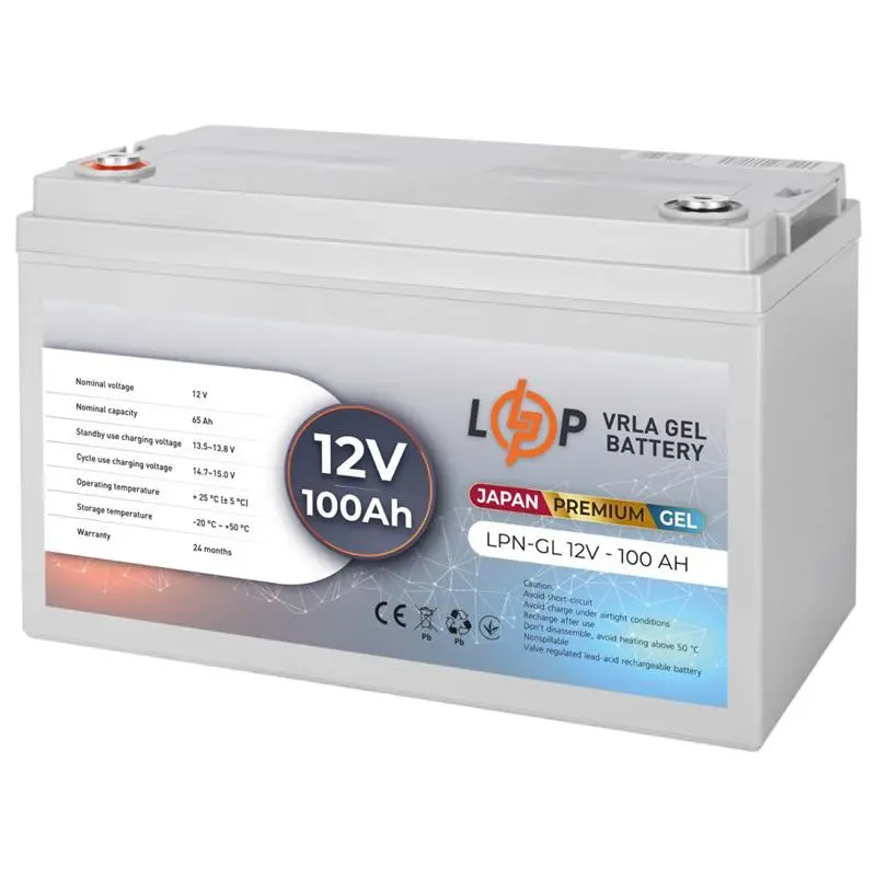 Акумуляторна батарея Logicpower LPN-GL 12V - 100 Ah GEL Акумуляторна батарея Logicpower LPN-GL 12V - 100 Ah GEL