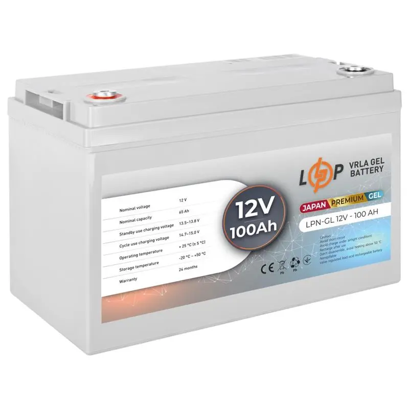 Акумуляторна батарея Logicpower LPN-GL 12V - 100 Ah GEL Акумуляторна батарея Logicpower LPN-GL 12V - 100 Ah GEL