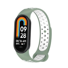 Ремінець BeCover Vents Style для Xiaomi Mi Smart Band 8 Pine Green-White (709420)