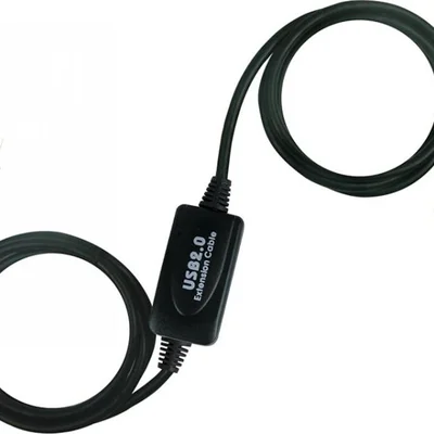 Кабель Viewcon USB - USB (M/F), активний подовжувач, 25 м, чорний (VV043-25M)
