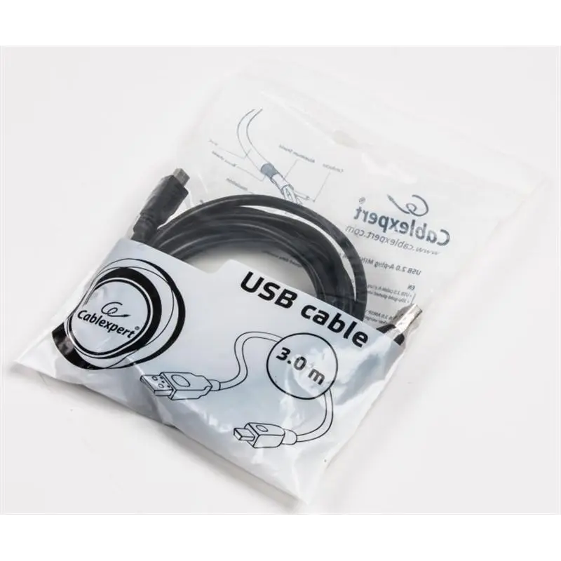 Кабель Cablexpert USB - mini-USB V 2.0 (M/M), 3 м, чорний (CCP-USB2-AM5P-10) Кабель Cablexpert USB - mini-USB V 2.0 (M/M), 3 м, чорний (CCP-USB2-AM5P-10)
