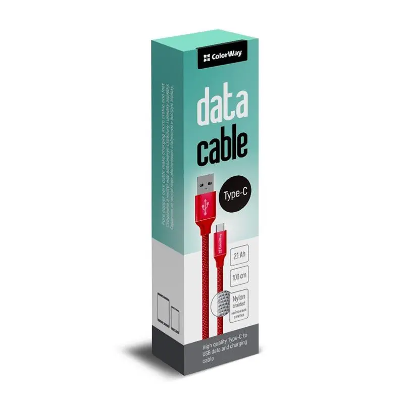 Кабель ColorWay USB - USB Type-C (M/M), 1 м, Red (CW-CBUC003-RD) Кабель ColorWay USB - USB Type-C (M/M), 1 м, Red (CW-CBUC003-RD)