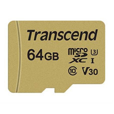 Карта пам`ятi MicroSDXC 64GB UHS-I/U3 Class 10 Transcend 500S + SD-adapter (TS64GUSD500S)