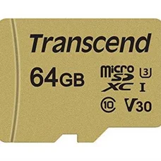 Карта пам`ятi MicroSDXC 64GB UHS-I/U3 Class 10 Transcend 500S + SD-adapter (TS64GUSD500S)