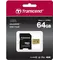 Карта пам`ятi MicroSDXC 64GB UHS-I/U3 Class 10 Transcend 500S + SD-adapter (TS64GUSD500S)