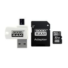 Карта пам`ятi MicroSDHC 32GB UHS-I Class 10 GOODRAM + SD-adapter + OTG Card reader (M1A4-0320R12)