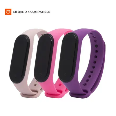Ремінець Armorstandart для Xiaomi Mi Band 4/3 Pale Pink/Pink/Purple 3шт (ARM56668)