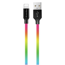 Кабель ColorWay USB - Lightning (M/M), 2.4 А, 1 м, Multicolor (CW-CBUL016-MC)