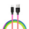 Кабель ColorWay USB - Lightning (M/M), 2.4 А, 1 м, Multicolor (CW-CBUL016-MC)