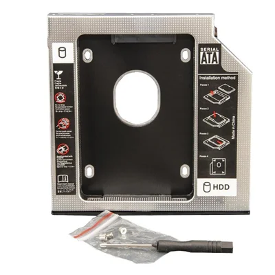 Перехідник Frime для установки 2.5" SSD/HDD у відсік приводу 9.5мм Black/Silver (FHDC950M)