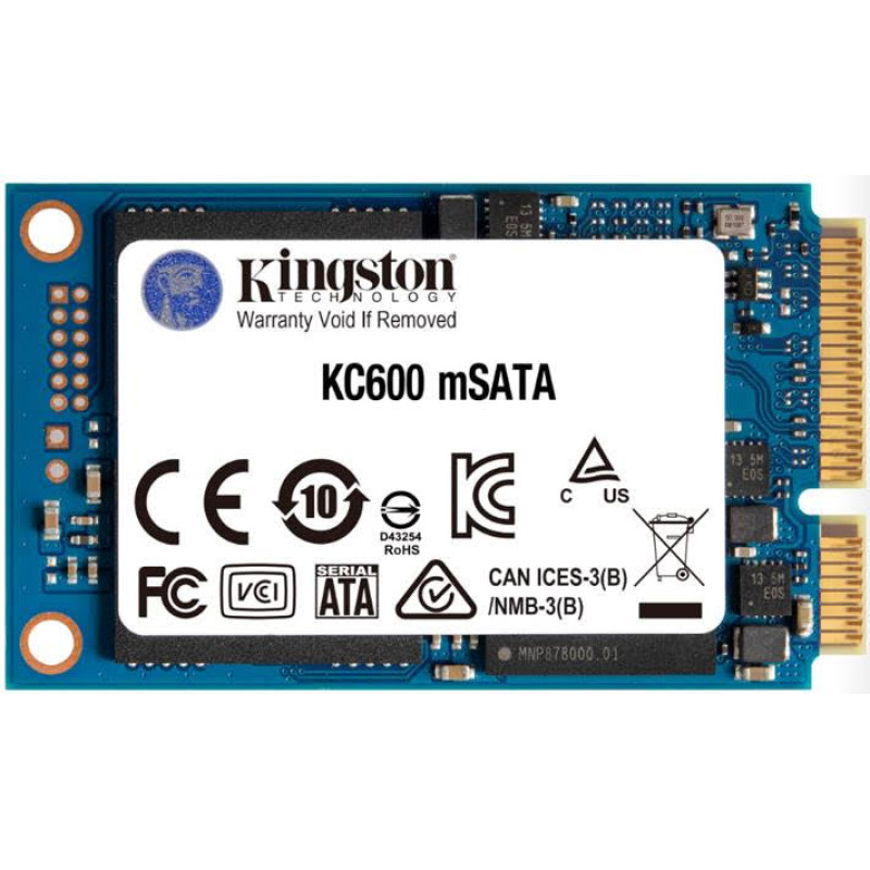 Накопичувач SSD 256GB Kingston KC600 mSATA SATAIII 3D TLC (SKC600MS/256G)