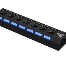Концентратор USB 2.0 1stCharge 7хUSB2.0 Black (HUB1STU20702)