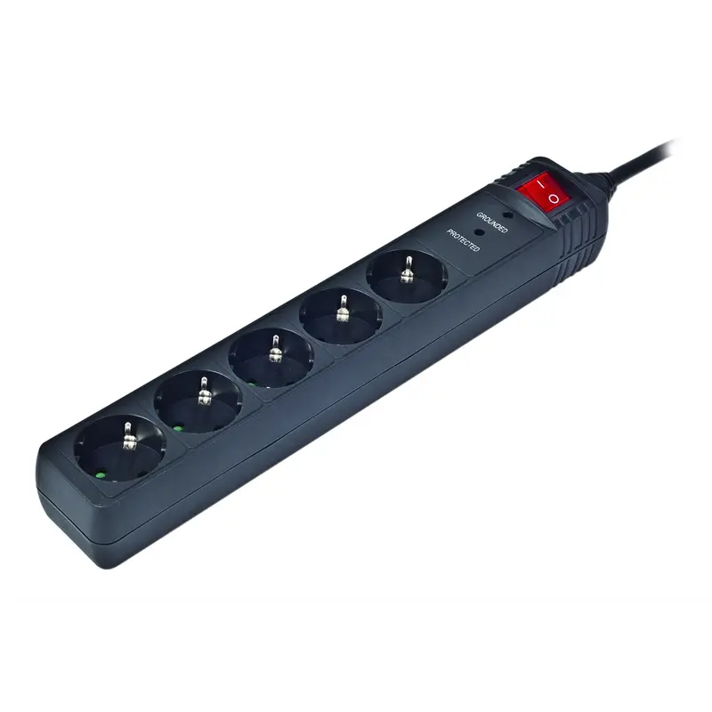 Мережевий фільтр EnerGenie SPG5-C-10 5 розеток, 3 м, Black