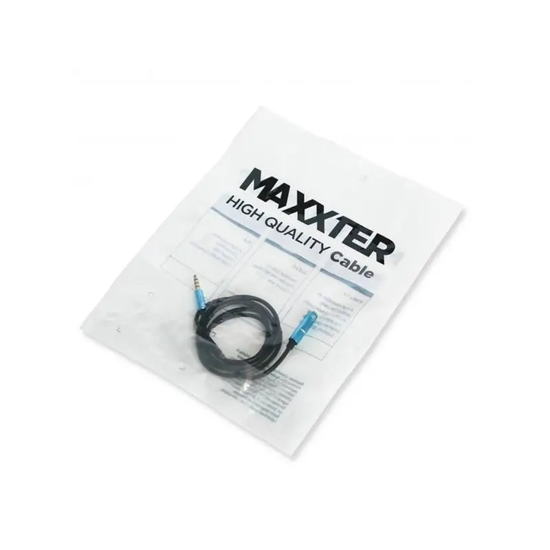 Кабель Maxxter 3.5 мм - 3.5 мм (M/F), 1 м, чорний/синій (A-3434-1m) пакет Кабель Maxxter 3.5 мм - 3.5 мм (M/F), 1 м, чорний/синій (A-3434-1m) пакет