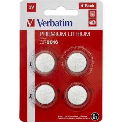 Батарейка Verbatim Premium CR2016 BL 4шт