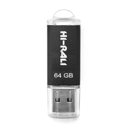 Флеш-накопичувач USB 64GB Hi-Rali Rocket Series Black (HI-64GBVCBK)