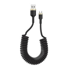 Кабель ColorWay USB - micro USB (M/M), spiral, 2.4 А, 1 м, Black (CW-CBUM051-BK)