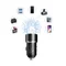 Автомобільний зарядний пристрій SkyDolphin SZ02L Aluminium (2USB, 2.4A) Black (AZP-000071) + кабель Lightning