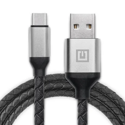 Кабель REAL-EL Premium Leather USB - USB Type-C (M/M), 1 м, Black (EL123500049)