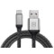 Кабель REAL-EL Premium Leather USB - USB Type-C (M/M), 1 м, Black (EL123500049)