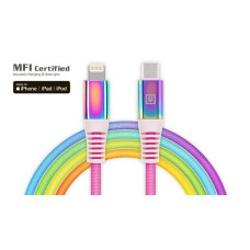 Кабель REAL-EL USB Type-C - Lightning (M/M), 1 м, Rainbow (EL123500054)