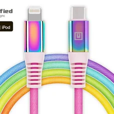 Кабель REAL-EL USB Type-C - Lightning (M/M), 1 м, Rainbow (EL123500054)