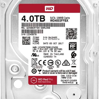 Накопичувач HDD SATA 4.0TB WD Red Pro NAS 7200rpm 256MB (WD4003FFBX)