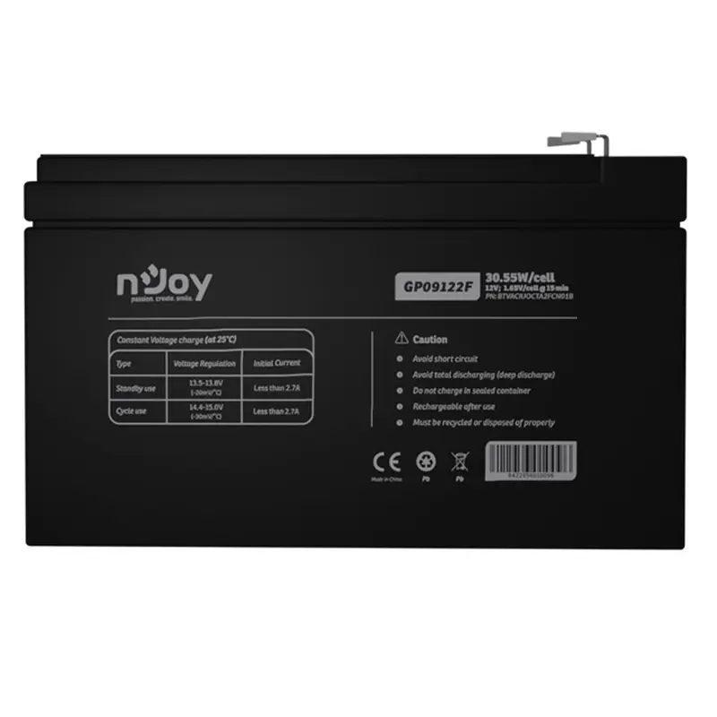 Акумуляторна батарея Njoy GP09122F 12V 9AH (BTVACIUOCTA2FCN01B) AGM Акумуляторна батарея Njoy GP09122F 12V 9AH (BTVACIUOCTA2FCN01B) AGM