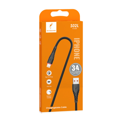 Кабель SkyDolphin S02L USB - Lightning (M/M), 1 м, Black (USB-000587)