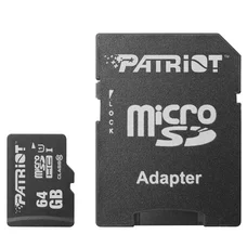 Карта пам`ятi MicroSDXC 64GB UHS-I Class 10 Patriot LX + SD-adapter (PSF64GMCSDXC10)