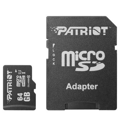 Карта пам`ятi MicroSDXC 64GB UHS-I Class 10 Patriot LX + SD-adapter (PSF64GMCSDXC10)