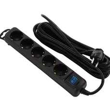 Фільтр живлення 2Е (2E-U05ES15M5BK) 5хSchuko, 5 м, чорний