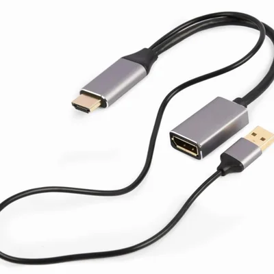 Адаптер Cablexpert HDMI - DisplayPort (M/F), 0.1 м, Black/Grey (A-HDMIM-DPF-02)