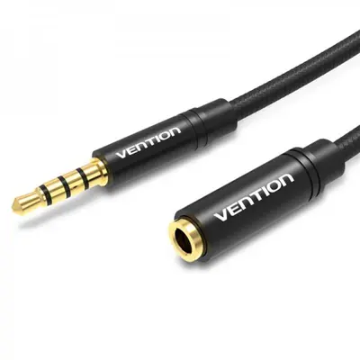 Кабель-подовжувач Vention 3.5 мм - 3.5 мм (F/M), 2 м, Black (BHCBH) Кабель-подовжувач Vention 3.5 мм - 3.5 мм (F/M), 2 м, Black (BHCBH)