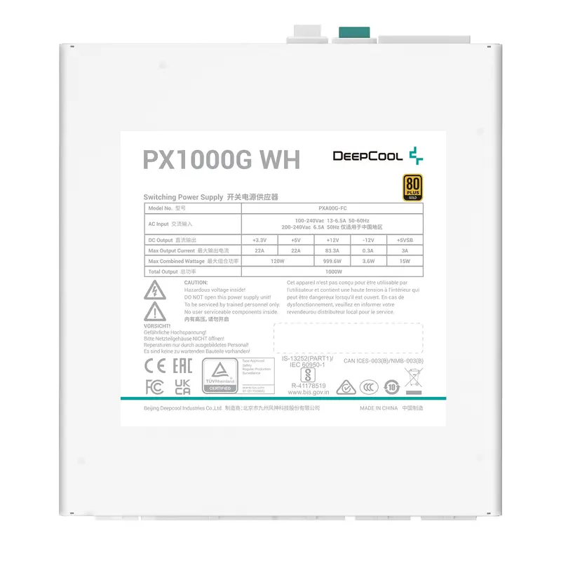 Блок живлення DeepCool PX1000G WH (R-PXA00G-FC0W-EU) 1000W Блок живлення DeepCool PX1000G WH (R-PXA00G-FC0W-EU) 1000W