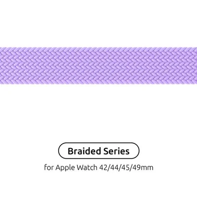 Ремінець Armorstandart Braided Solo Loop для Apple Watch 42mm/44mm/45mm/49mm Lavender Grey Size 8 (160 mm) (ARM64911)