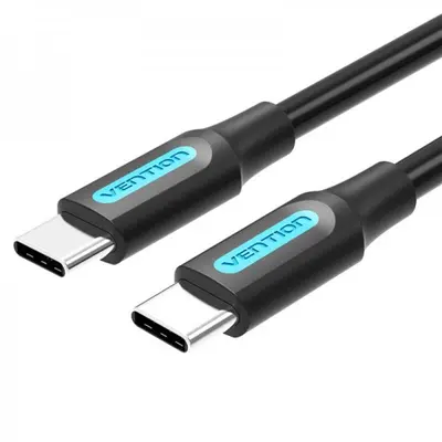 Кабель Vention USB Type-C - USB Type-C (M/M), TPE Round PD 60W, 3 A, 1 м, Black (COSBF) Кабель Vention USB Type-C - USB Type-C (M/M), TPE Round PD 60W, 3 A, 1 м, Black (COSBF)