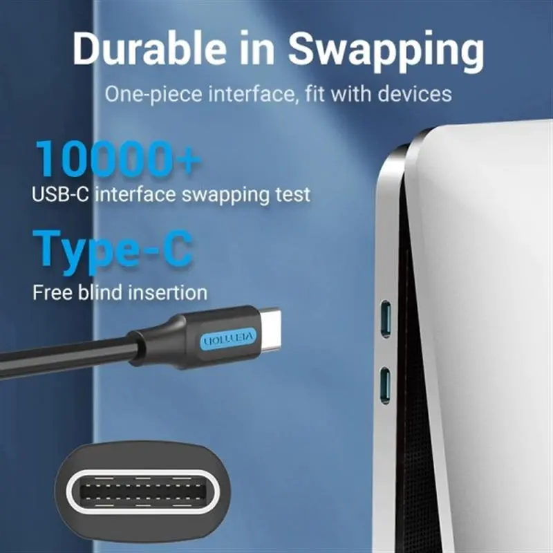 Кабель Vention USB Type-C - USB Type-C (M/M), TPE Round PD 60W, 3 A, 1 м, Black (COSBF) Кабель Vention USB Type-C - USB Type-C (M/M), TPE Round PD 60W, 3 A, 1 м, Black (COSBF)