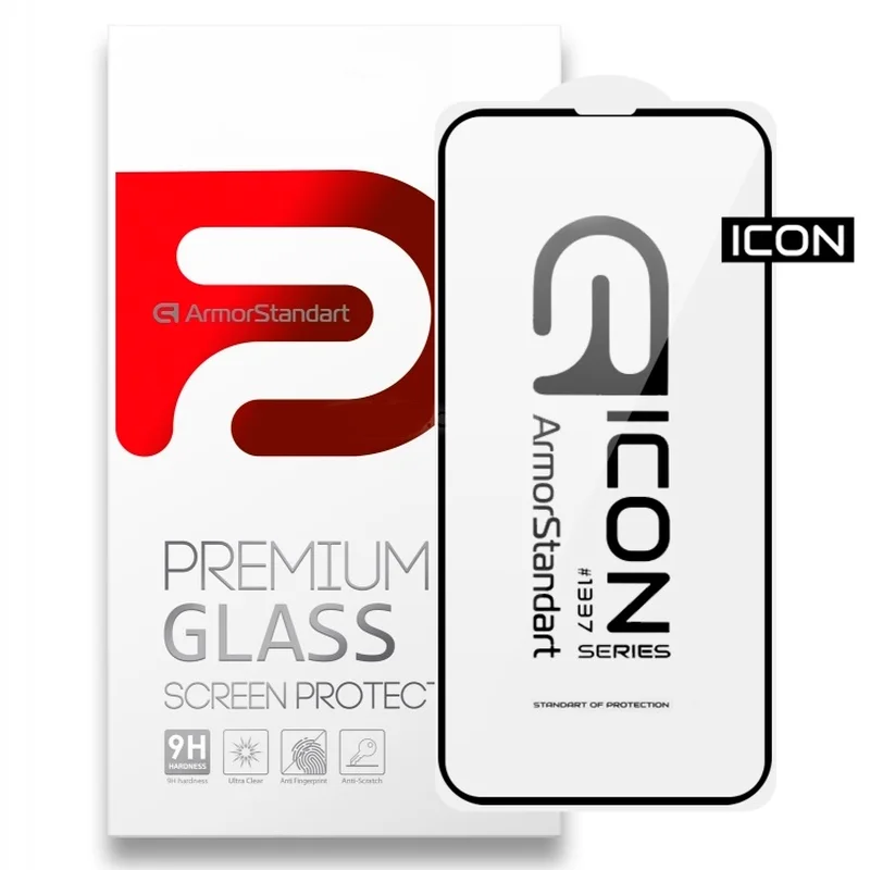 Захисне скло Armorstandart Icon 3D для Apple iPhone 13/13 Pro Black (ARM60001)