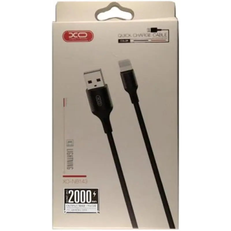 Кабель XO NB143 USB - Lightning (M/M), 2.1 A, 1 м, Black (XO-NB143i1-BK) Кабель XO NB143 USB - Lightning (M/M), 2.1 A, 1 м, Black (XO-NB143i1-BK)