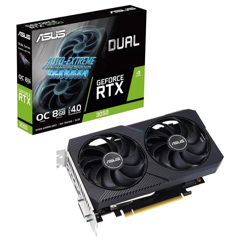 Відеокарта GF RTX 3050 8GB GDDR6 Dual OC V2 Asus (DUAL-RTX3050-O8G-V2)