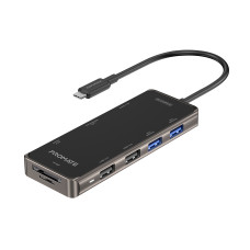 Концентратор USB Promate PrimeHub USB-C Grey (primehub-go.grey)