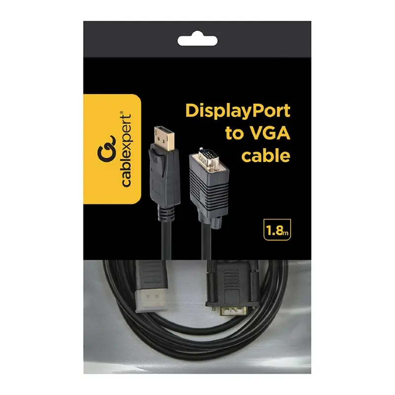 Кабель Cablexpert DisplayPort - VGA (M/M), 1.8 м, чорний (CCP-DPM-VGAM-6) пакет Кабель Cablexpert DisplayPort - VGA (M/M), 1.8 м, чорний (CCP-DPM-VGAM-6) пакет