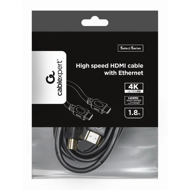 Кабель Cablexpert HDMI - HDMI V 2.0 (M/M), 4K, 1.8 м, чорний (CC-HDMI4L-6) пакет Кабель Cablexpert HDMI - HDMI V 2.0 (M/M), 4K, 1.8 м, чорний (CC-HDMI4L-6) пакет