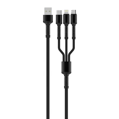 Кабель ColorWay USB - Lightning + micro USB + USB Type-C (M/M), 1.2 м, Dark Grey (CW-CBU3003-GR) Кабель ColorWay USB - Lightning + micro USB + USB Type-C (M/M), 1.2 м, Dark Grey (CW-CBU3003-GR)