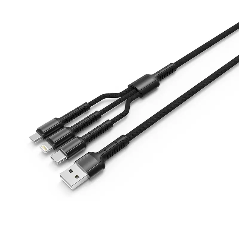 Кабель ColorWay USB - Lightning + micro USB + USB Type-C (M/M), 1.2 м, Dark Grey (CW-CBU3003-GR) Кабель ColorWay USB - Lightning + micro USB + USB Type-C (M/M), 1.2 м, Dark Grey (CW-CBU3003-GR)